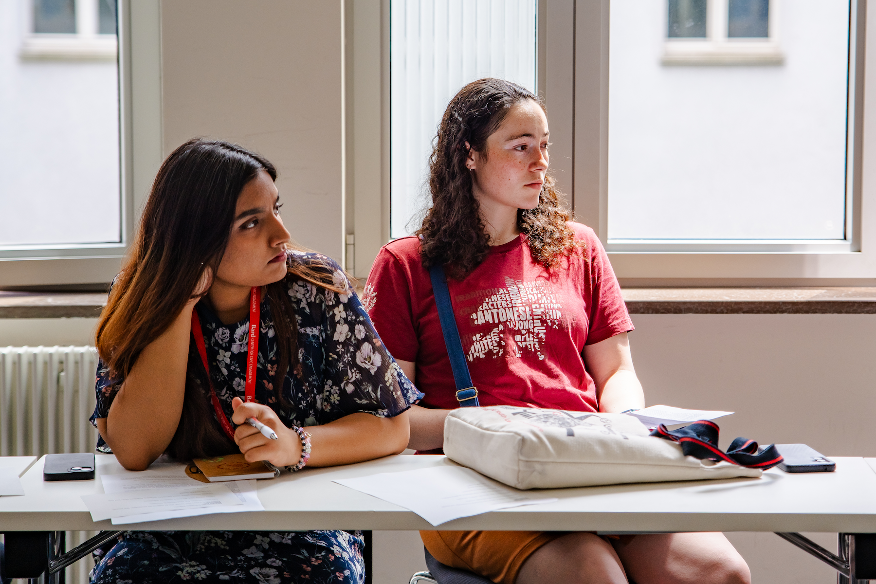 Two students at the Get Engaged conference; Civic Engagement Workshop: Cultural Sensitivity When Working With Vulnerable Groups