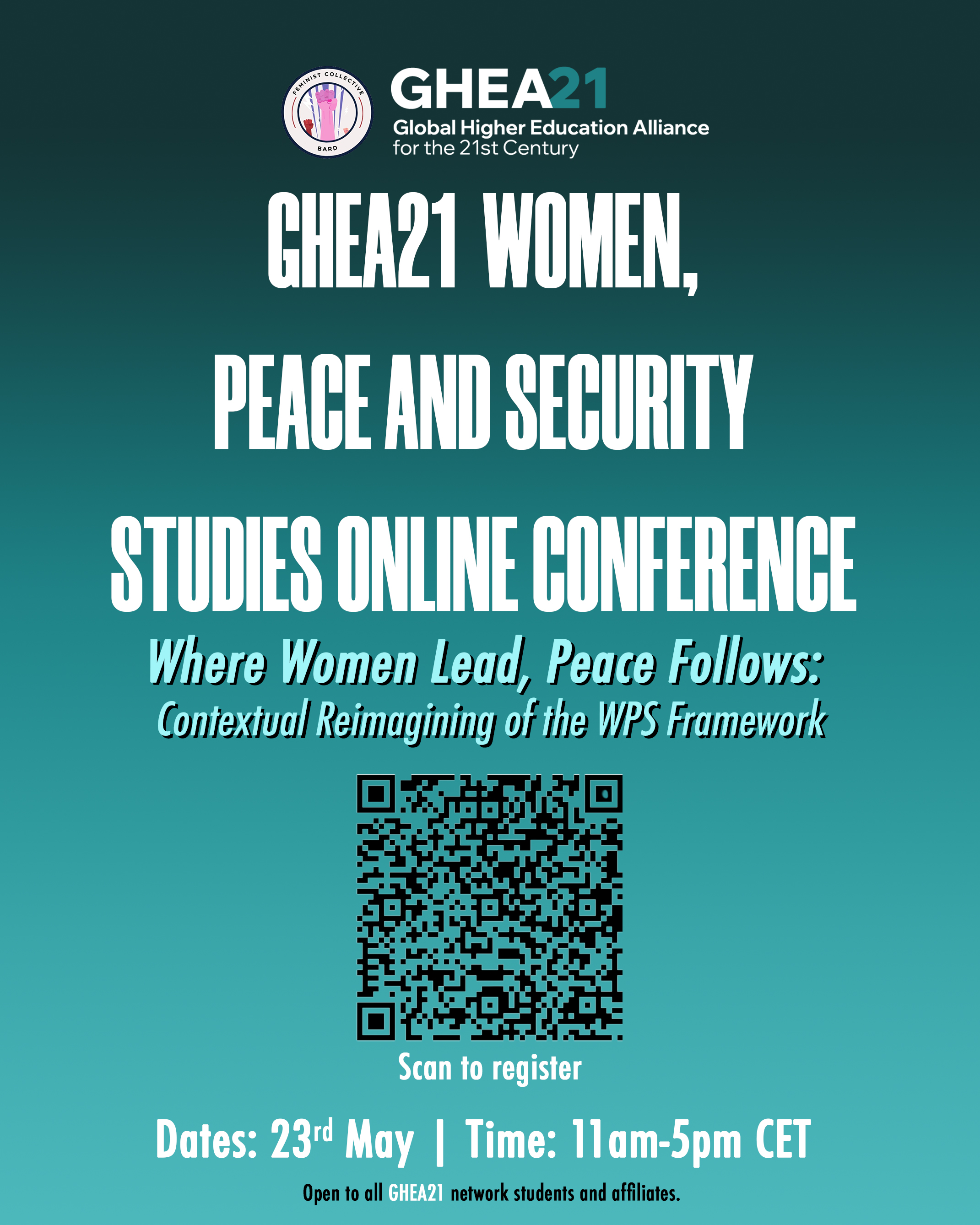 GHEA21 Women, Peace and Security Studies Conference&nbsp;"Where Women Lead, Peace Follows: Contextual Reimagining of the WPS Framework"