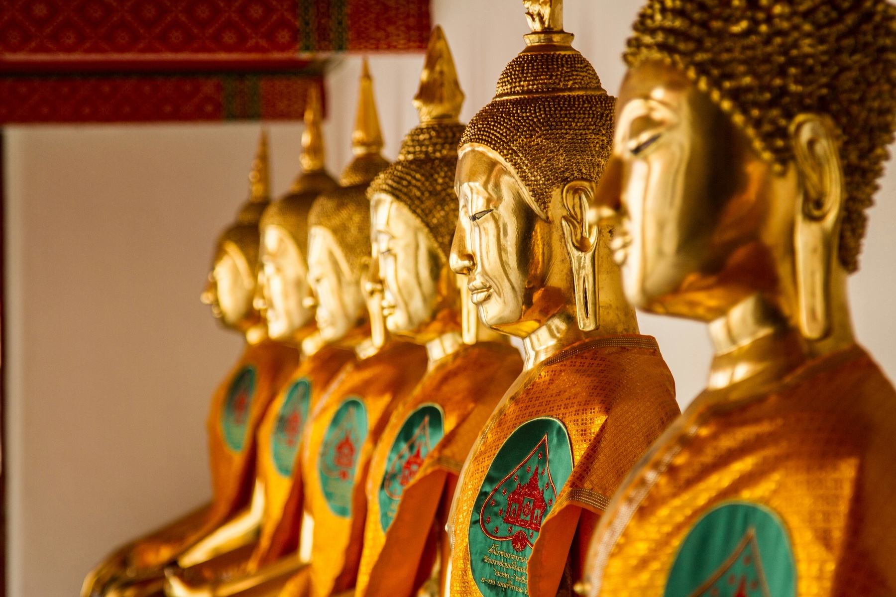 Statues in a buddhist temple in Thailand